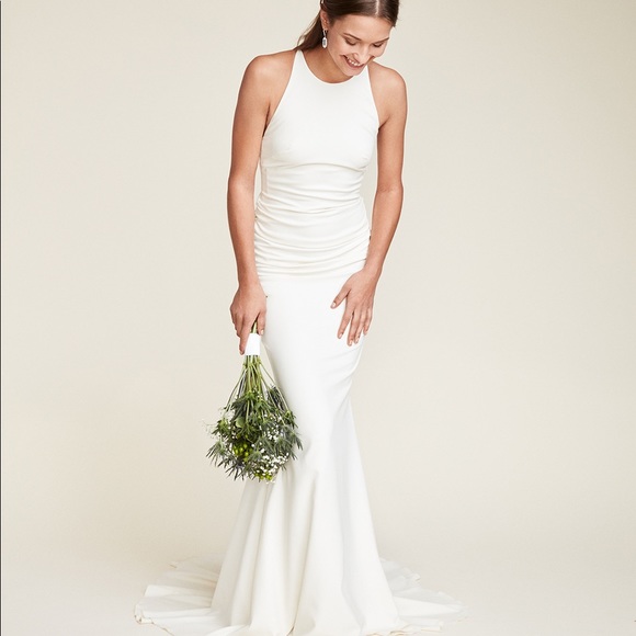 Ivory Halter Top Wedding Gown (never worn) - Picture 5 of 6